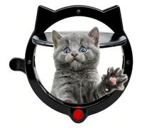 Smart Pet Door - 4-Way Control Automatic Flap for Pets, Suitable for Interior and Exterior Doors, Full Lock/Free Pass/In-Only/Out-Only