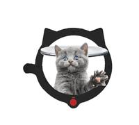 Smart Pet Door for pets,Cat Flap，features intelligent 4-way control (Full Lock/Free Pass/In-Only/Out-Only), enabling bidirectional access for cats. Includes Installation Template Kit. (Black)