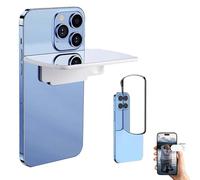Smart Phone Camera Mirror Reflection Clip Kit, Adjustable HD Glass Smartphone Photography Flip Mirror, Phone Camera Shooting Reflection Mirror, Smartphone Selfie Reflector for All Phones(White)