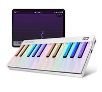 Smart Piano Keyboard, Smart Illuminated Keyboard Piano, (No built-in speakers, requires app (iOS/Android) expandable to 72 keys) (White)