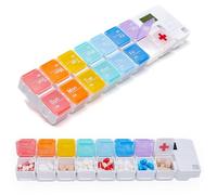 Smart Pill Box,15 Day Pill Organizer,4 Alarm Clocks,AM/PM Automatic Alarm Reminder,Hold Vitamins Fish Oil,Supplements,Travel Pill or Pillganizer,Suitable for The Elderly, Children, Office Workers