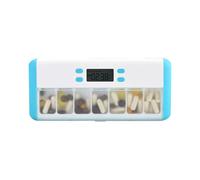 Smart Pill Organizer Electronic Timing Reminder Storage Case Timer Weekly Pills Container Alarm Box for Traveling Blue White