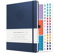 Smart Planner Pro - Undated Daily Planner - Large A4 - Achieve Goals & Increase Productivity with Weekly, Monthly, Work Sections - Organizer Diary with Back Pocket, 3 Satin Bookmarks & Pen Holder