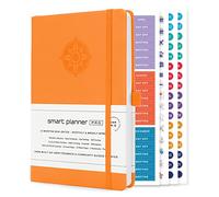 Smart Planner Pro - Undated Daily Planner - Small A5 - Achieve Goals & Increase Productivity - Weekly, Monthly, Work Sections, Organizer Diary with Back Pocket, 3 Satin Bookmarks & Pen Holder