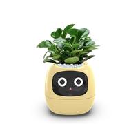 Smart Plant Ivy Pet Planter Robot with Emojis, AI Time and Temperature Display, Indoor Decoration Gift for Home, Office, or Party
