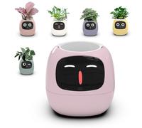 Smart Plant Pot - AI Intelligent Planter with 7 Sensors, LCD Screen Display, APP Control for Home Gardening, Time, Date, and Weather Display