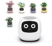 Smart Plant Pot - AI Intelligent Planter with 7 Sensors, LCD Screen Display, APP Control for Home Gardening, Time, Date, and Weather Display