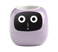 Smart Plant Pot, Interactive Smart Flowerpots with Artificial Intelligence, Digital Display Self Watering Plant Container with Temperature Light Moisture Sensors for Interior Decoration(purple)