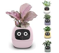 Smart Plant Pot with AI Chips, 7 Sensors, LCD Screen, and APP Control for Home Gardening, Displays Time, Date, and Weather