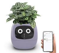 Smart Plant Pot with AI Technology, 7 Sensors and LCD Screen for Weather Display, APP Control for Easy Gardening
