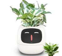 Smart Plant Pot with Date and Time Display, 7 Intelligent Sensors, LCD Display, App Control, USB Rechargeable, Automatic Water Absorbing - Intelligent Garden System