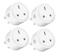 Smart Plug WiFi Socket Monitor Timing Function Tuya SmartLife APP Control Works with Amazon Alexa (Echo, Echo Dot), Google Home, IFTTT, Smart Socket, Remote Control 16A Power Smart Plug (4PACK)