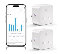 Smart Plug with Energy Monitoring, 13A 2.4GHz Timer Plug Socket UK, 2 Pack | Smart WiFi Plugs that Work with Alexa and Google Home, Voice Control, Timer Schedule, Smart Life/Tuya App Remote Control
