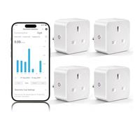 Smart Plug with Energy Monitoring, 13A 2.4GHz Timer Plug Socket UK, 4 Pack | Smart WiFi Plugs that Work with Alexa and Google Home, Voice Control, Timer Schedule, Smart Life/Tuya App Remote Control