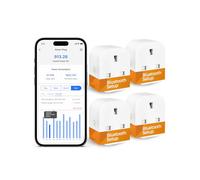 Smart Plug Works with Alexa, Google Home, Bluetooth Smart Socket with Energy Monitoring Support App Remote Control, Voice Control, Timer, No Hub Required, 13A, 4 Packs