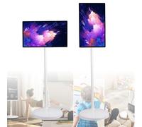 Smart Portable TV with Android 12, Movable Touchscreen Full Swivel Rotation, 8+128GB Storage Rolling TV on Wheels, Built-in 13500mAh 32Inch