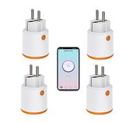 Smart Power Plugs: Zigbee Smart Plug with Measuring and Timer Function, Tuya App Control, Push Notification, Zigbee Hub Required, 16A Zigbee Plug, Compatible with Alexa Google Home (4-Pack)