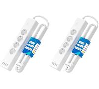 Smart Power Strip WiFi for HomeKit meross WLAN Multiple Socket 4 AC Outputs and 4 USB Ports, Compatible with Alexa, Google Assistant, 2.4 GHz for the Office, Home 4 USB (Pack of 2)