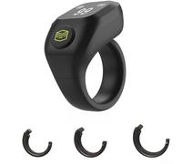 Smart Prayer Ring Digital Tasbih Counter Adjustable 18mm 20mm 22mm 0.42 Inch LCD Display 30-Day Standby One-Button for Zikr for Tracker- Black White Green Pink for Salah Dhikr Meditation(Black)