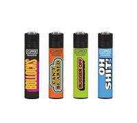 SMART PRICE Clipper Lighters - NAUGHTY FUNNY WORDS VERSI0N 4 - Gas Lighter Refillable You get 4 NEW Limited Edition Lighters