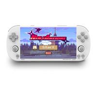Smart Pro Handheld Retro Game Console, 4.96 Inch IPS Screen Open Source Linux System, Built-in 14300+ Games, Joystick RGB Lighting Video Game Player(White)