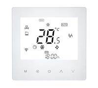 Smart Programmable Thermostat with Remote Control via TUYA or Smart Life Apps, Voice Assistant Compatible with Alexa and for Google Home, 7-Day Heating Schedule, White