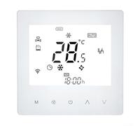 Smart Programmable Thermostat With Wifi Remote Control For Tuya And For Smart Life Apps, Voice Activation Via For Alexa And Google Home, 7 Day Heating Schedule, White