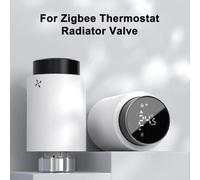 Smart Programmable Thermostatic Radiator Valve with Voice Control Mobile App Energy Monitoring Quiet Operation and Weekly Scheduling in White Black(2 pcs)