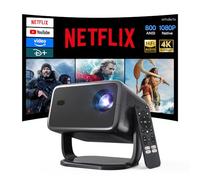 Smart Projector 4K Support Compatible with Netflix, AI Voice Control,HDR 10