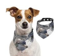 Smart Pufferfish Cotton Dog Bandanas - Washable Cotton Handkerchief Scarf Triangle Bandana for Small Medium Large Dog,Cat, Black
