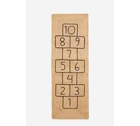 SMART Q CLASSIC Handwoven Natural Jute Hopscotch Design Rug, Square Traditional Game Pattern, (Natural, One)