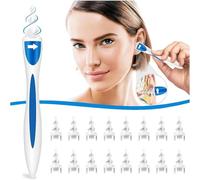 Smart Q-Grip Ear Wax Removal Kit - Spiral Ear Cleaner with 16 Reusable Soft Tips, Safe Earwax Remover Tool for Adults & Kids, Gentle & Effective Ear Care (1)