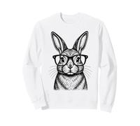 Smart Rabbit With Glasses Funny Nerdy Bunny Teacher Student Sweatshirt