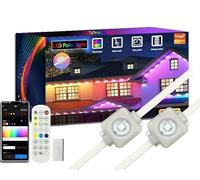 Smart Rainbow LED Eaves Lights with App Control Remote, RGB DIY Scene Modes IP67 Waterproof Under Eave Lighting, Outdoor Lights for House Garden Decor