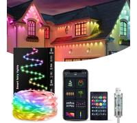 Smart Rainbow LED Permanent Outdoor Light - Smartlight, 2024 Outdoor Waterproof WiFi Bluetooth Smart Led Strip Light, Intelligent Led Light Strips with Remote, for Garden,Stairs Party (65.62ft (20m))