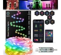 Smart Rainbow LED Permanent Outdoor Light - Smartlight, 2024 Outdoor Waterproof WiFi Bluetooth Smart Led Strip Light, Intelligent Led Light Strips with Remote, for Garden,Stairs Party (10M)
