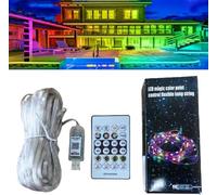 Smart Rainbow LED Permanent Outdoor Light - Smartlight,Outdoor LED Strip Lights,Smart LED Lights, Outdoor Waterproof IP65 with 80 LEDs 120ft Rainbow Color Eaves Lights for Decor, Christmas (5M)