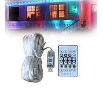 Smart Rainbow LED Permanent Outdoor Light - Smartlight, Smart LED Lights Outdoor Waterproof IP65 with 80 LEDs, Smart App Control Rainbow Color Eaves Lights for Decor (10M)