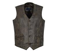 Smart Range Men's New 5226 Party Fashion Stylish Dirty Brown Real Genuine Classic Designer Real Soft Lambskin Leather Waistcoats (3XL)