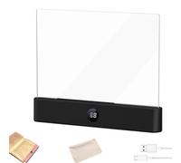 Smart Reading Light, Rechargeable LED Transparent Flat Book Lamp in Bed at Night, Adjustable Brightness & Timer, USB Charging, Clear Full Page Light, Funny Gifts for Readers Women Men (Black)