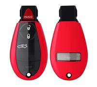 Smart Remote Key Fob Cover Case Fit for Dodge Grand Caravan Charger Challenger Durango Journey Ram Dart Magnum Chrysler 300 Town Country Jeep Commander Grand Cherokee 2008-2018 (Red)