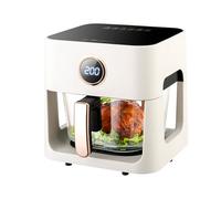 Smart Reservable Control Air Fryer Visual Window Glass Drawer Cooking Presets 6 Menus 60 Minutes Timer Function Healthy Oil-free Low-fat Cooking White.(Smart version)