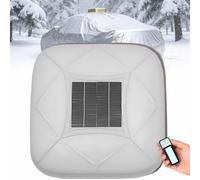 Smart Retractable Car Cover with Solar Charging, Remote Control, Anti-Theft Alarm, All-Weather Protection for Sedan, SUV, MPV - White-YM