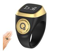 Smart Ring - Digital Counter, Men Intelligent Tally Clicker, Rechargeable Electronic Prayer Tracker, Worship Accessories, Multiple Language Support Large Display Black