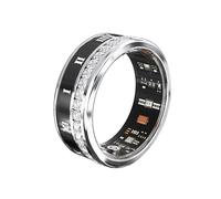 Smart Ring Fitness Tracker Fingerband Wireless Charging Box Healthy Sleep Heart Rate Blood Oxygen Tracker Smart Ring Free App(Silver,9#)