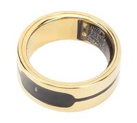 Smart Ring Fitness Tracker, Long Standby Touch Control Health Tracker Ring for Sleep Body Temperature Step Count Golden, made with ceramics and polished (Size 12 (Inner Diameter