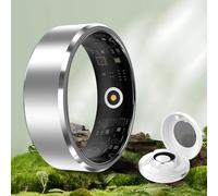 Smart Ring for Men Women - No App Subscription Wearable for Sleep, Heart Rate and Fitness Tracking, 5ATM 3g Ultra Light Smart Ring, 7 Days Battery Life, Compatible with iOS/Android (Silver, 8)