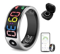 Smart Ring for Men Women, Sleep & Heart Rate Monitor Health Ring, Fitness Ring Heart Rate Blood Oxygen Sleep Monitor Step Counter Activity Tracker for Android iOS with Charging Case (#11-V1/2)