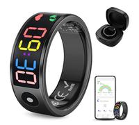 Smart Ring for Men Women, Sleep & Heart Rate Monitor Health Ring, Fitness Ring Heart Rate Blood Oxygen Sleep Monitor Step Counter Activity Tracker for Android iOS with Charging Case (#11-V1/2)