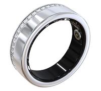 Smart Ring for Women Fitness Ring Diamond Activity Tracker Heart Rate Monitor Sleep Smart Rings Pedometer Calorie Step Counter Ladies Rings for Women Silver for iOS & Android